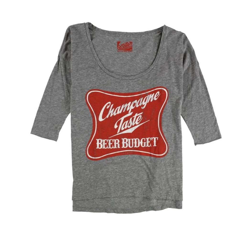 Local Celebrity Womens Champagne Taste Graphic T-Shirt, NWT